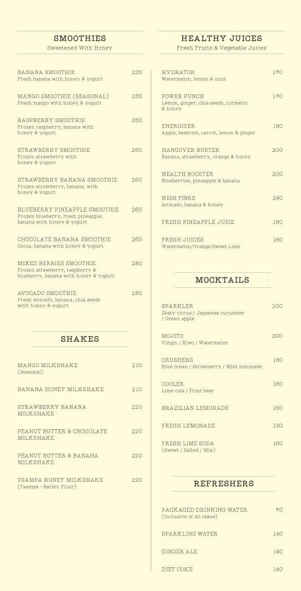 AMA Cafe Rajpur Road menu