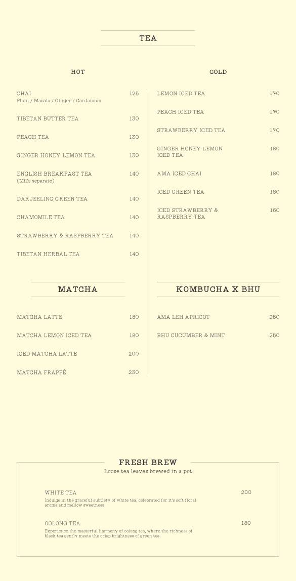 AMA Cafe Rajpur Road menu