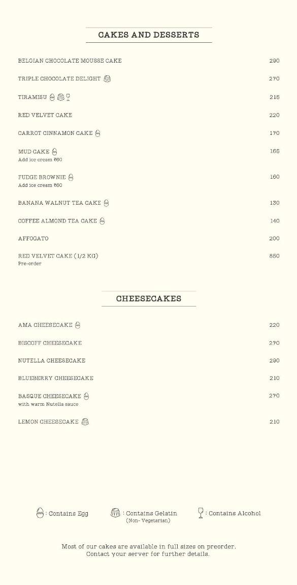 AMA Cafe Rajpur Road menu
