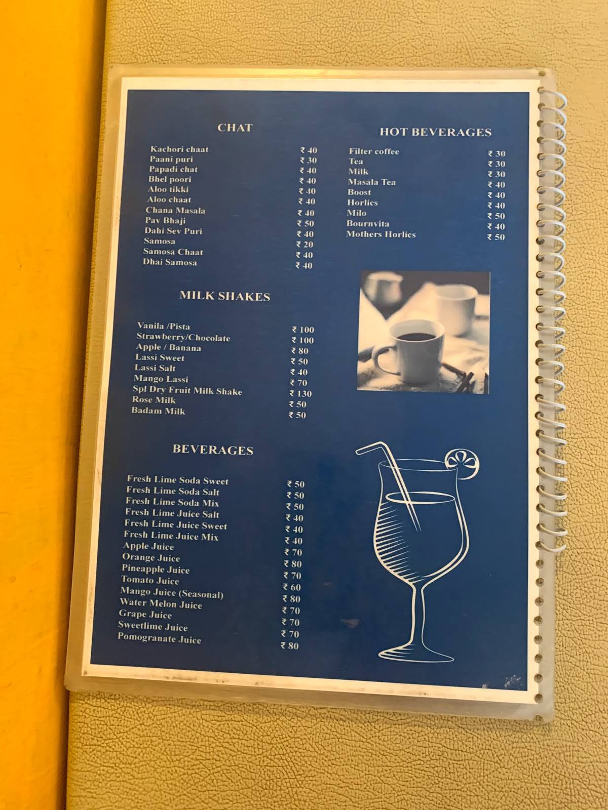ARUNA BHAVAN RESTAURANT menu