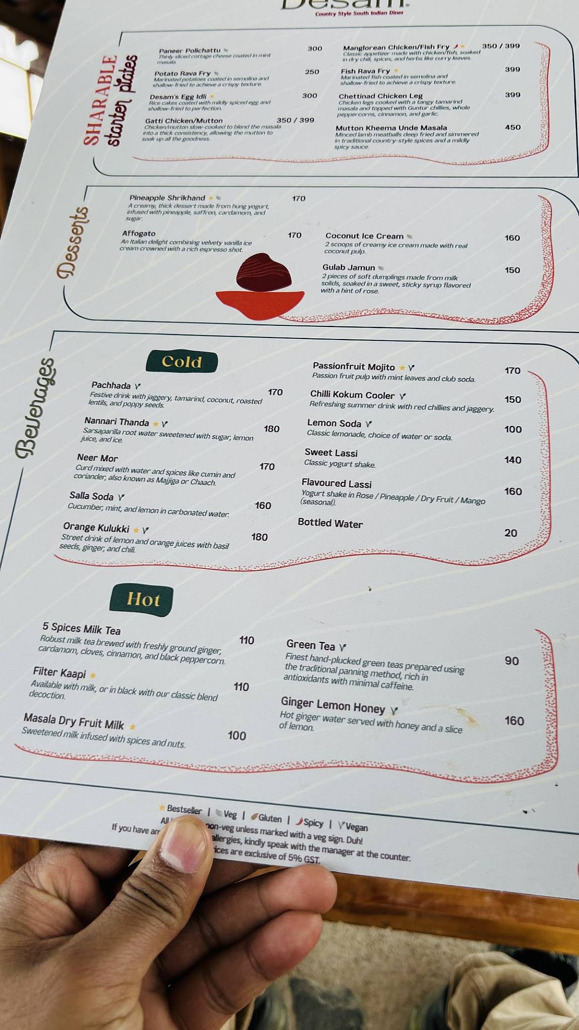 AVVAs : Café Diner Coffee Bar - Speciality South Indian menu