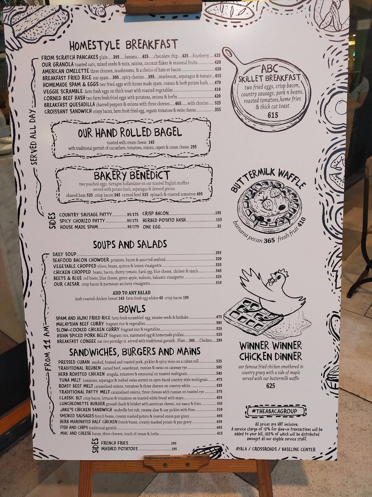 Menu at Abaca Baking Company Ayala cafe, Cebu City, The Terraces
