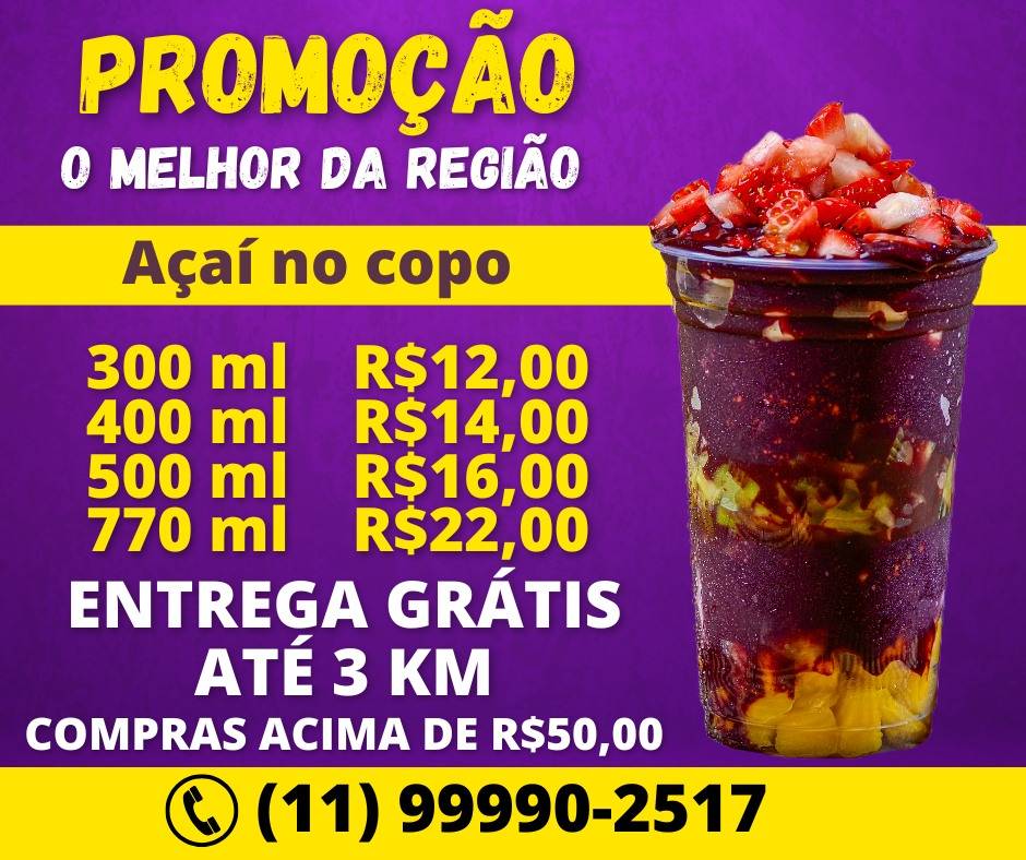 Açaí Mania cardápio