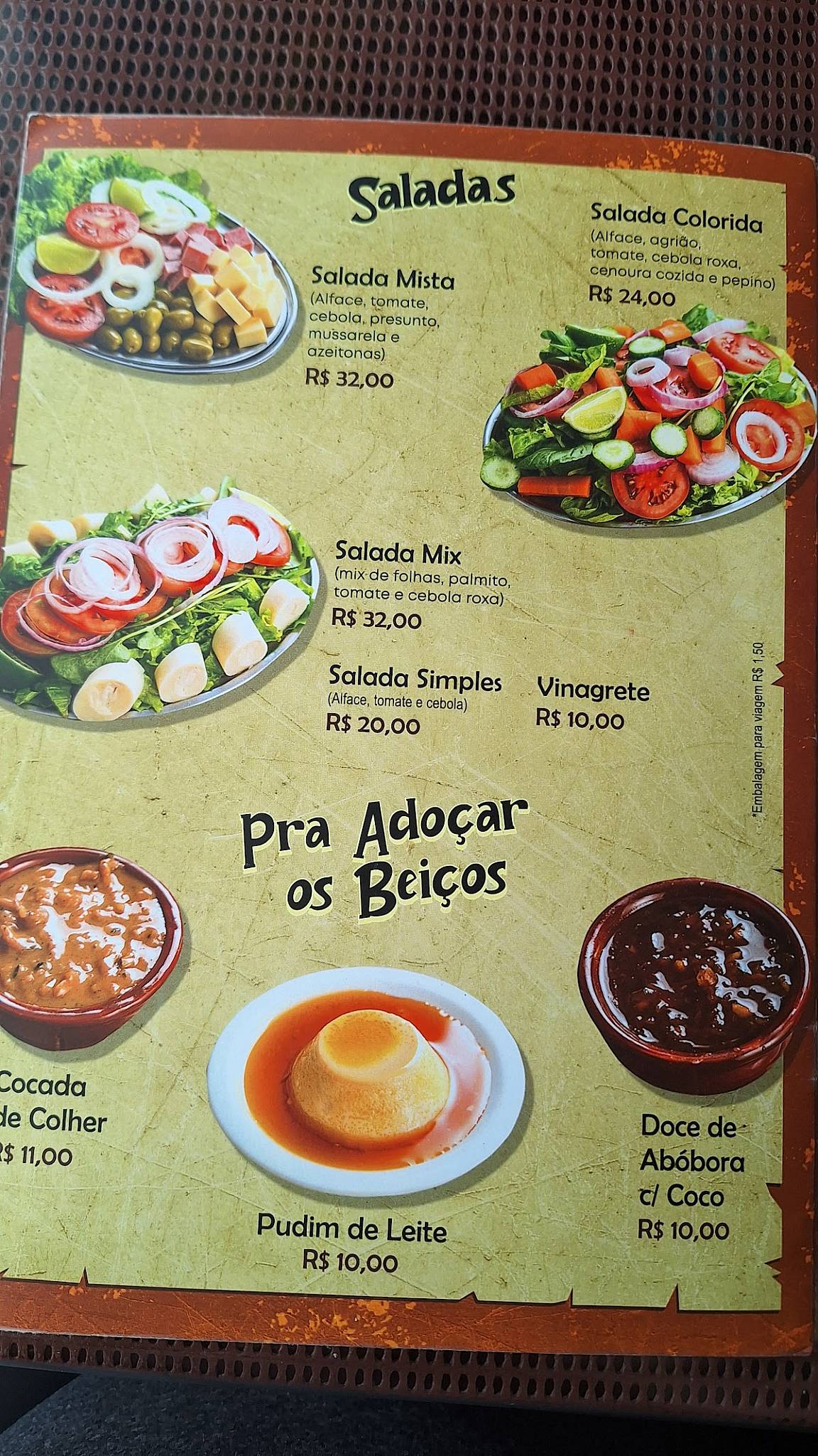 Adega do Jabá cardápio