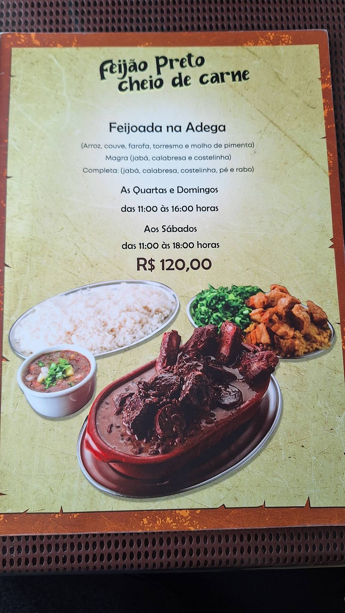 Adega do Jabá cardápio