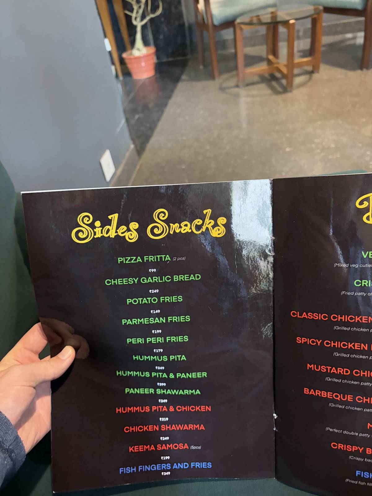 Bob's menu