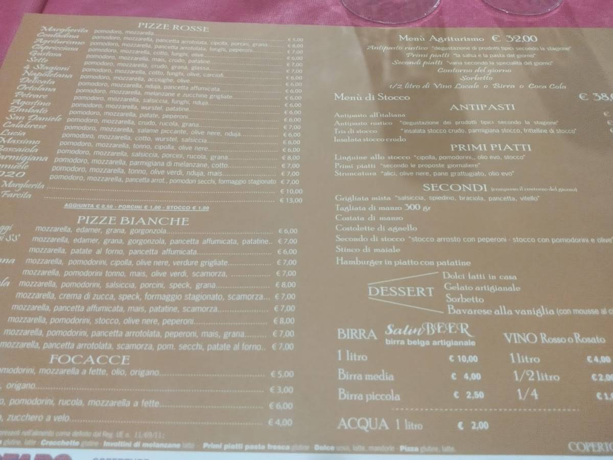 Menu di Agriturismo da Peppone 