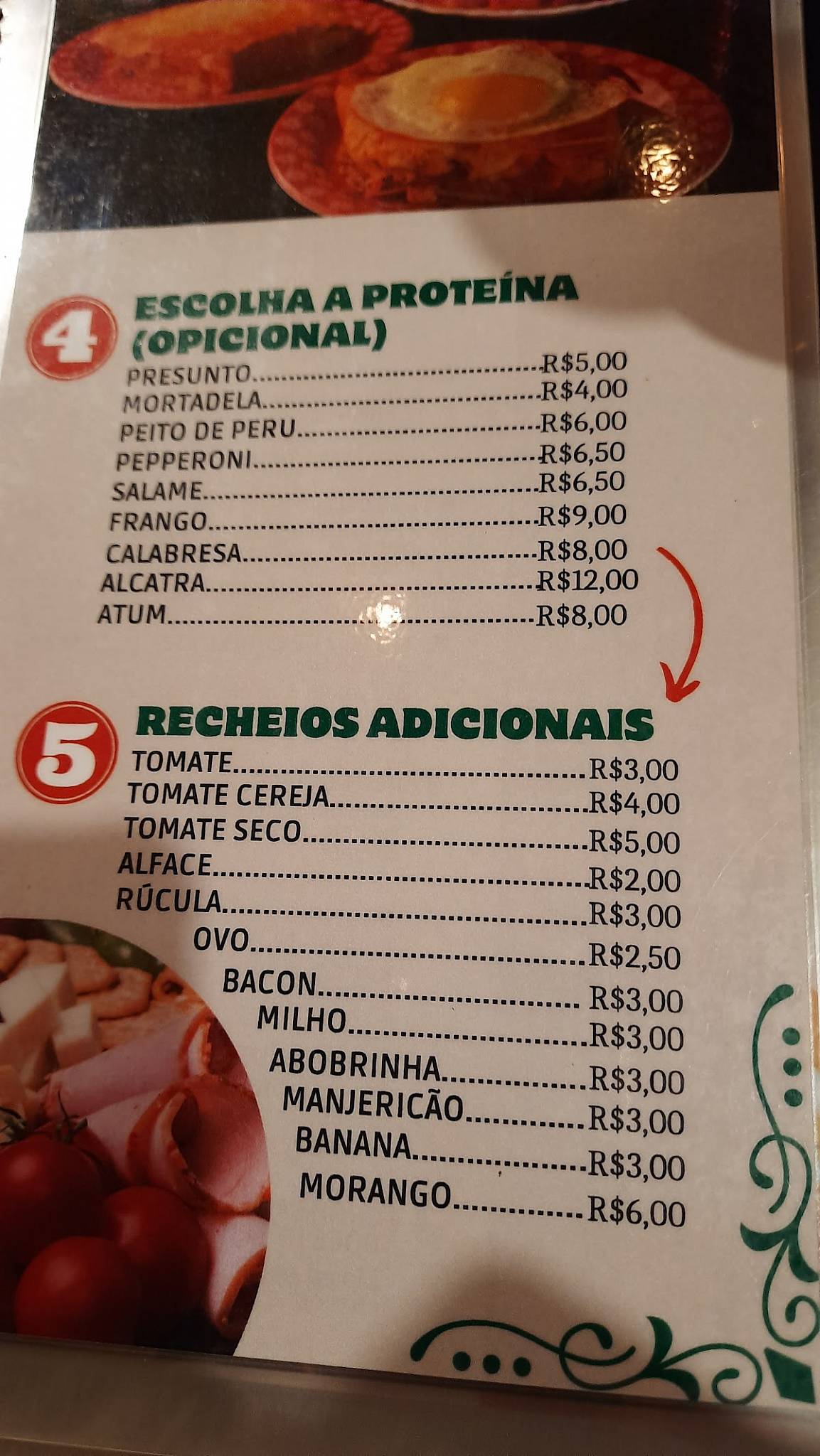 Aguabar e Café cardápio