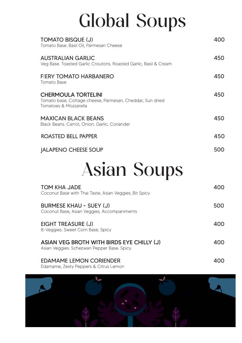 The Starry Foliage menu