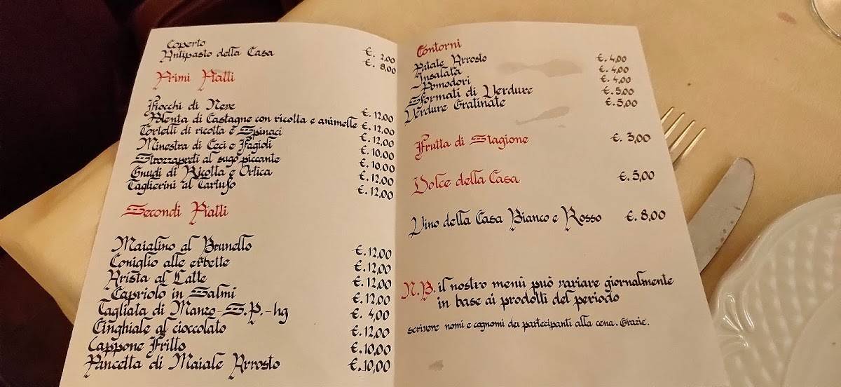 Menu di Aiuole 