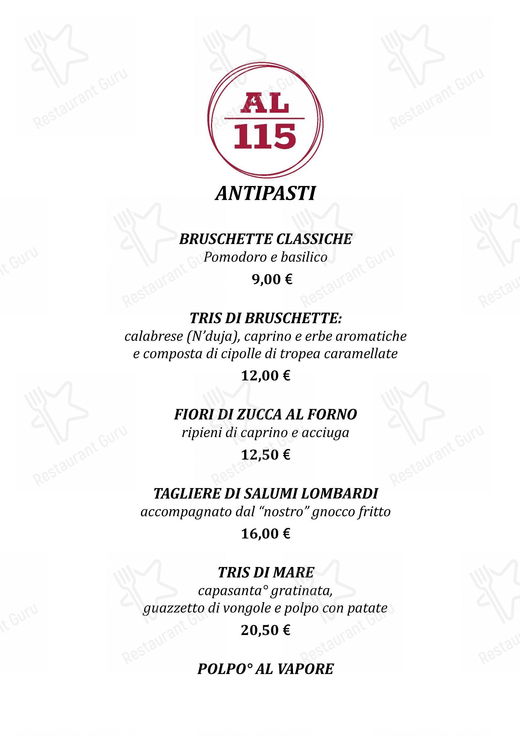 Menu di Al 115 - Menu bar