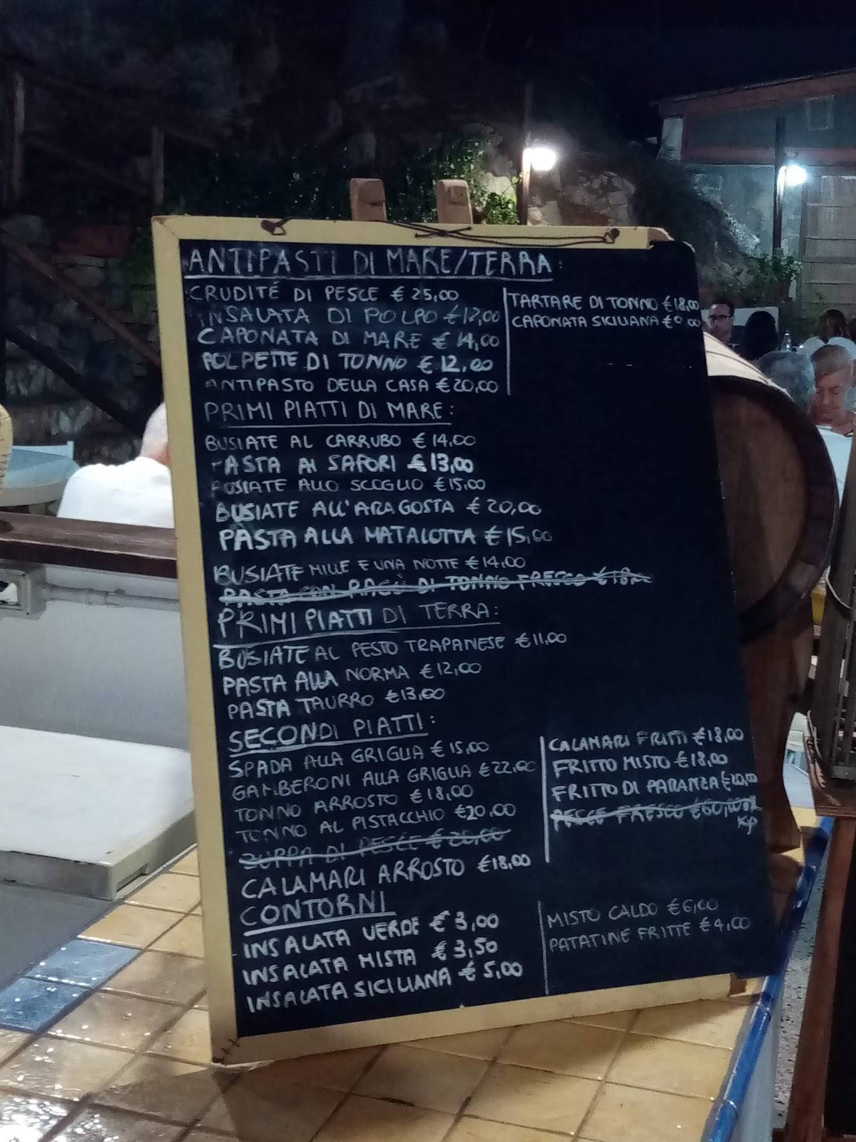 Menu di Al Carrubo 