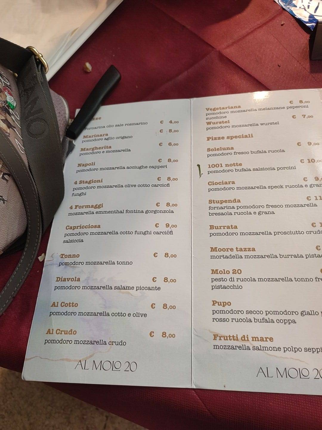 Menu di Al Molo 20 