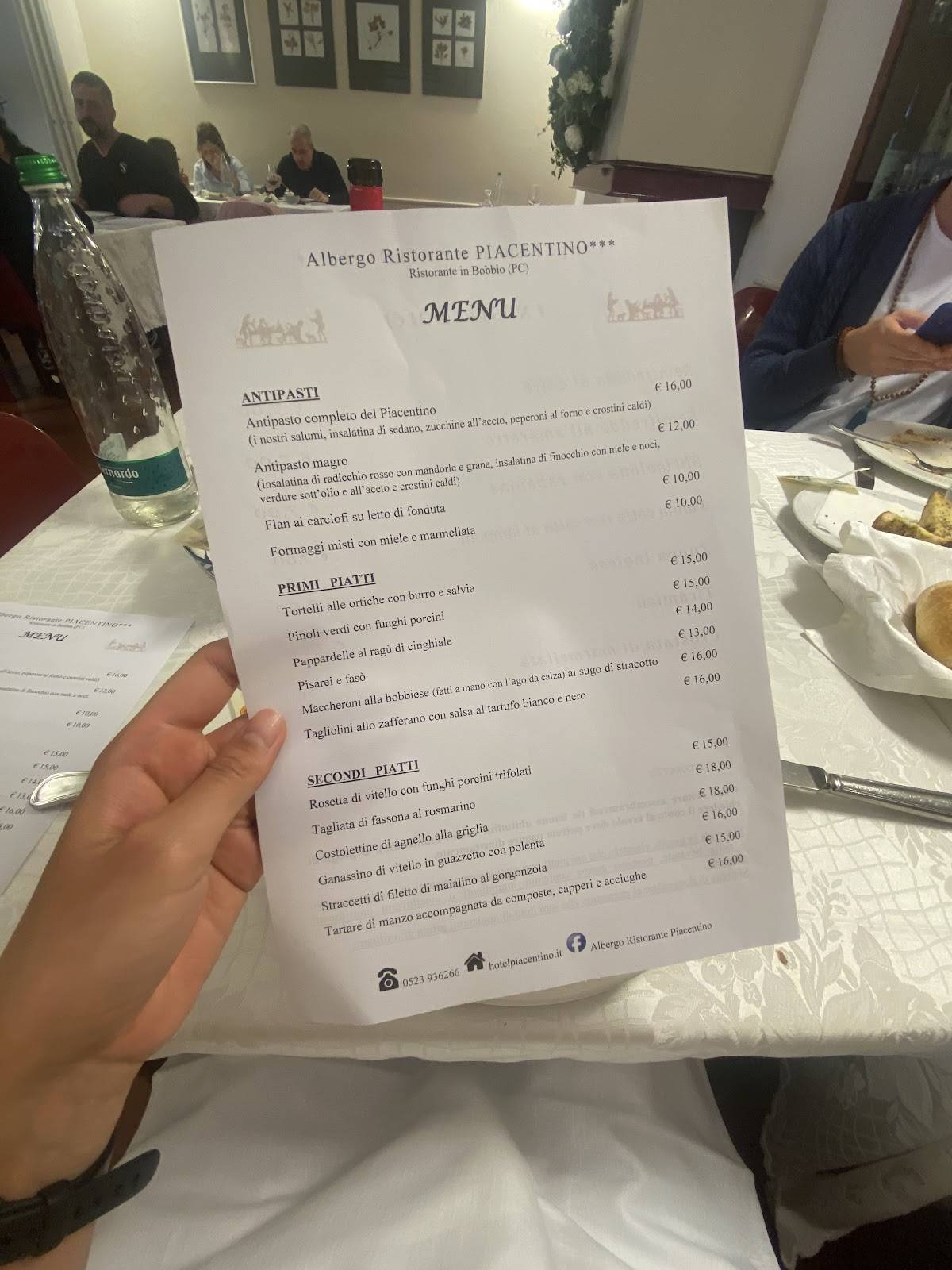 Menu di Albergo Ristorante Piacentino 