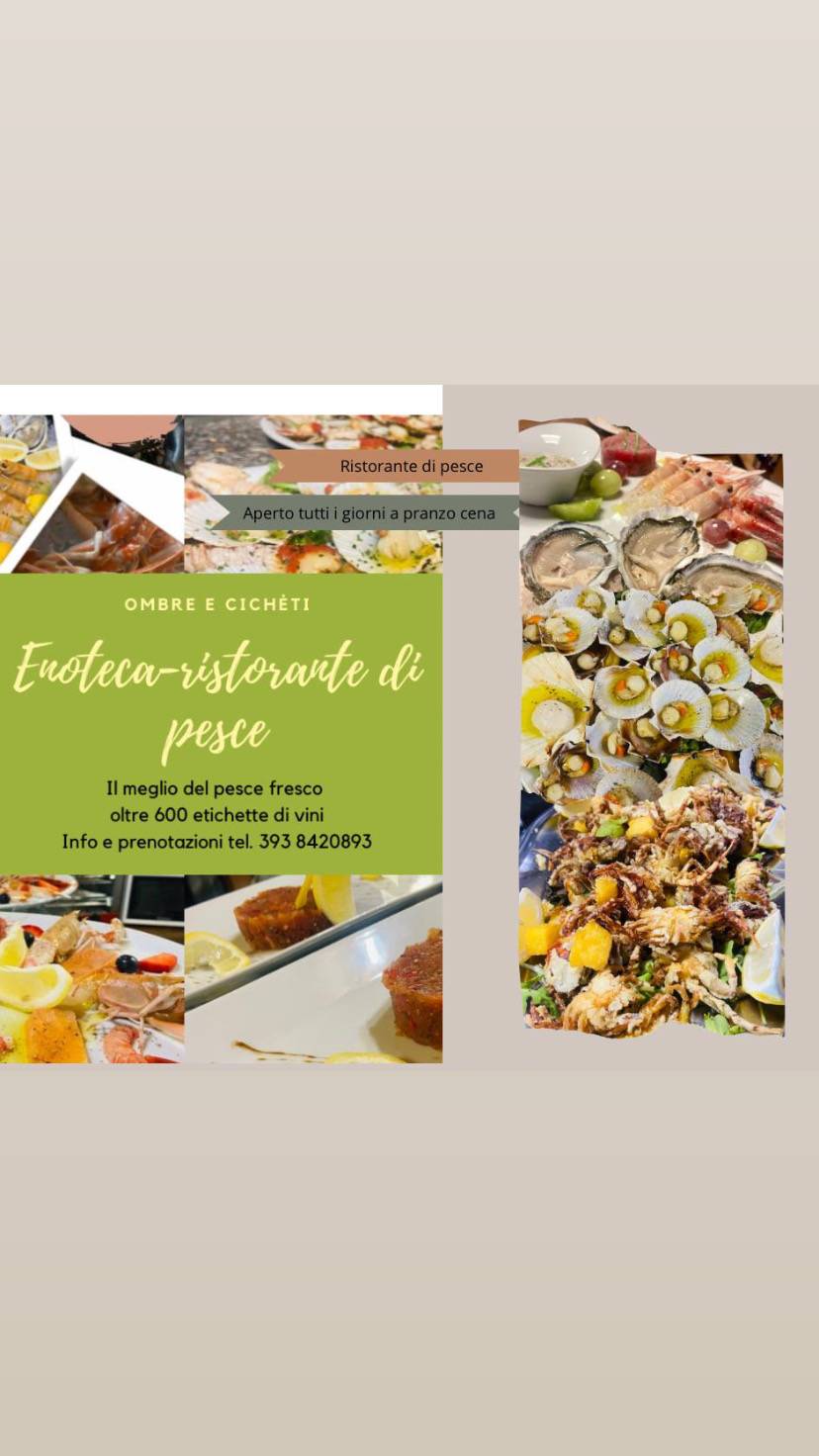 Menu di Ombre e cicchetti , osteria con cucina ( dall’oste imbriago ) 