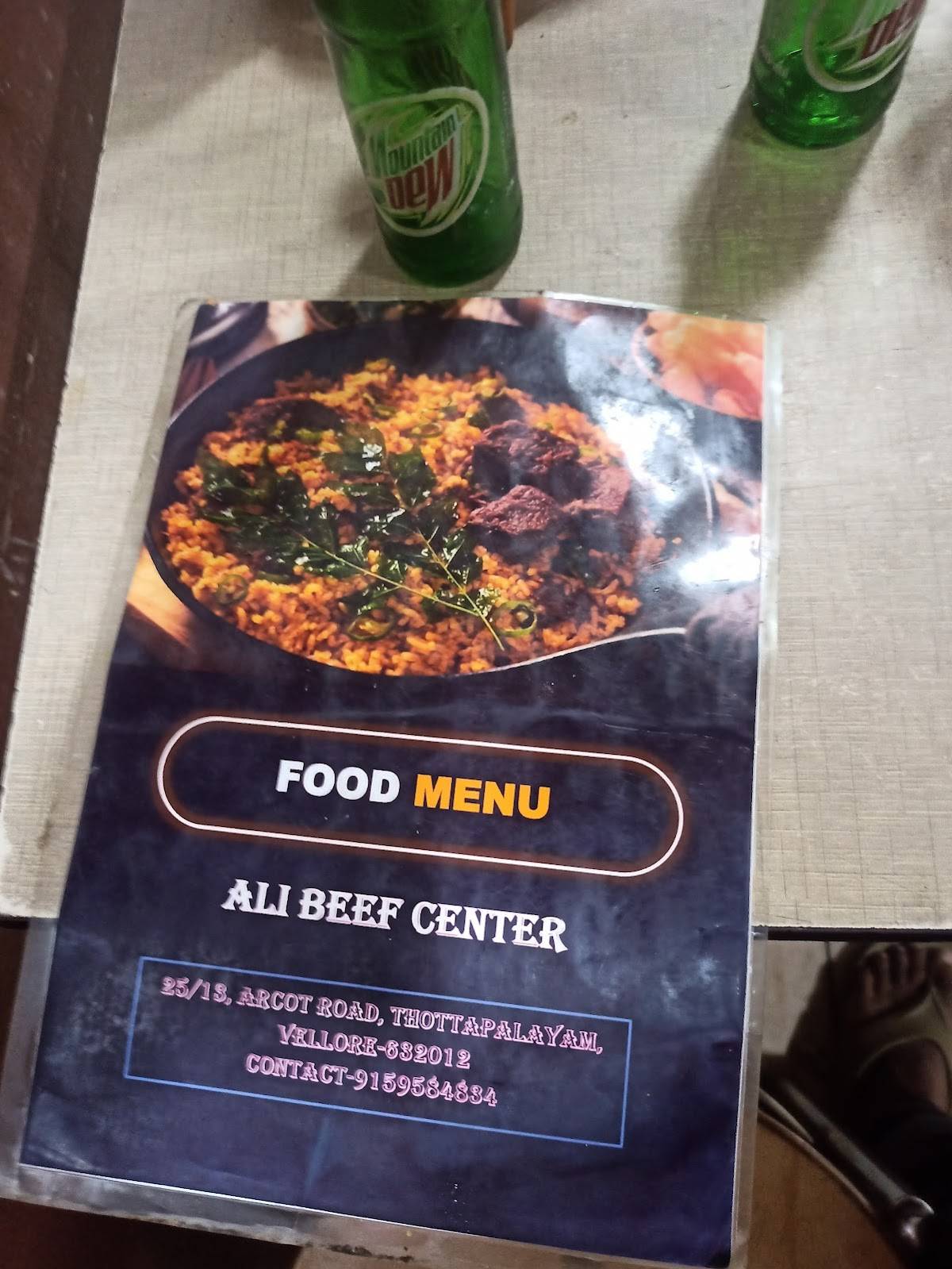 Ali beef center menu