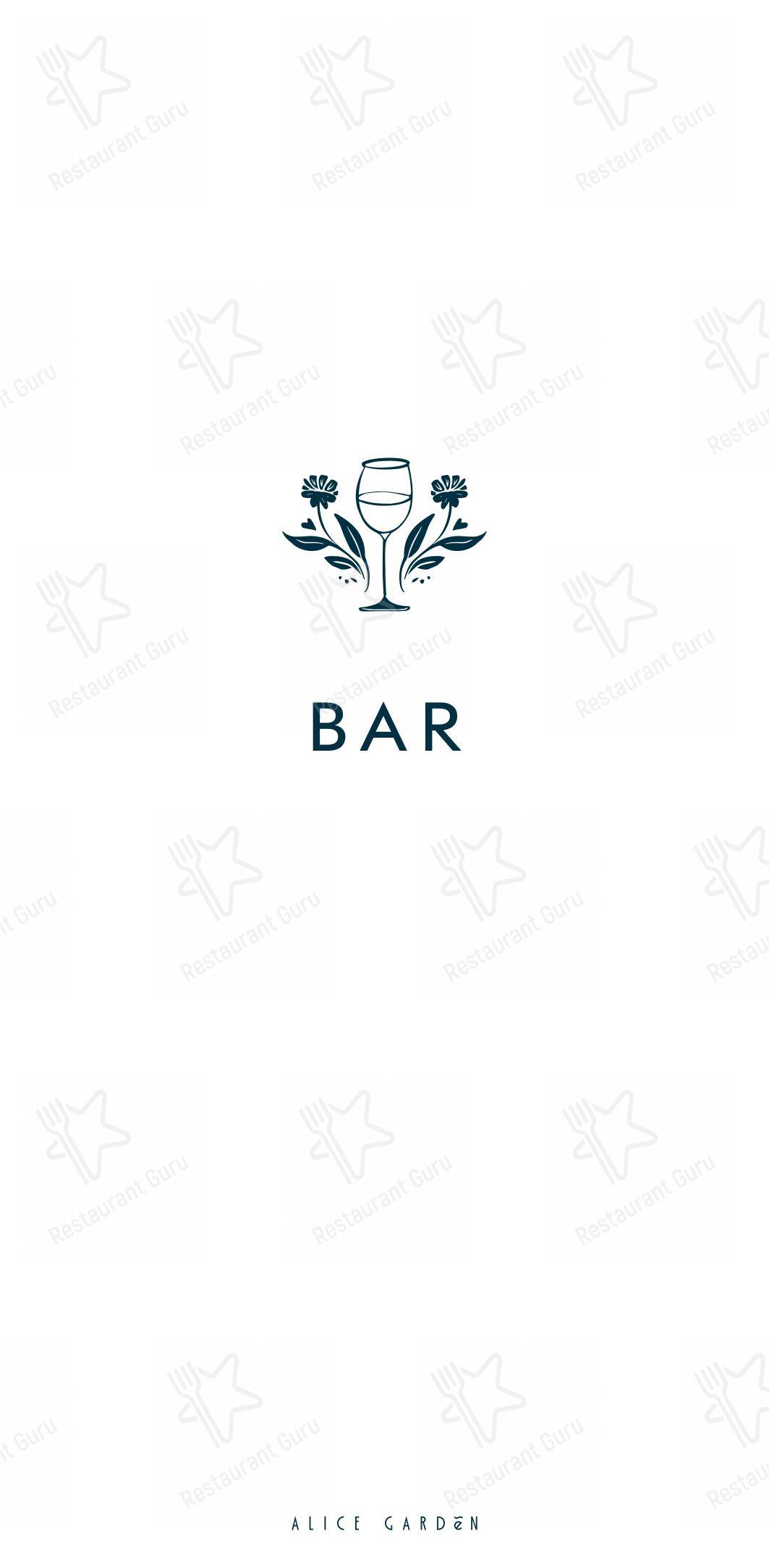 Menu pour Alice Garden - Table Menu