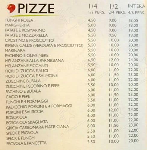 Menu di Alice Pizza 