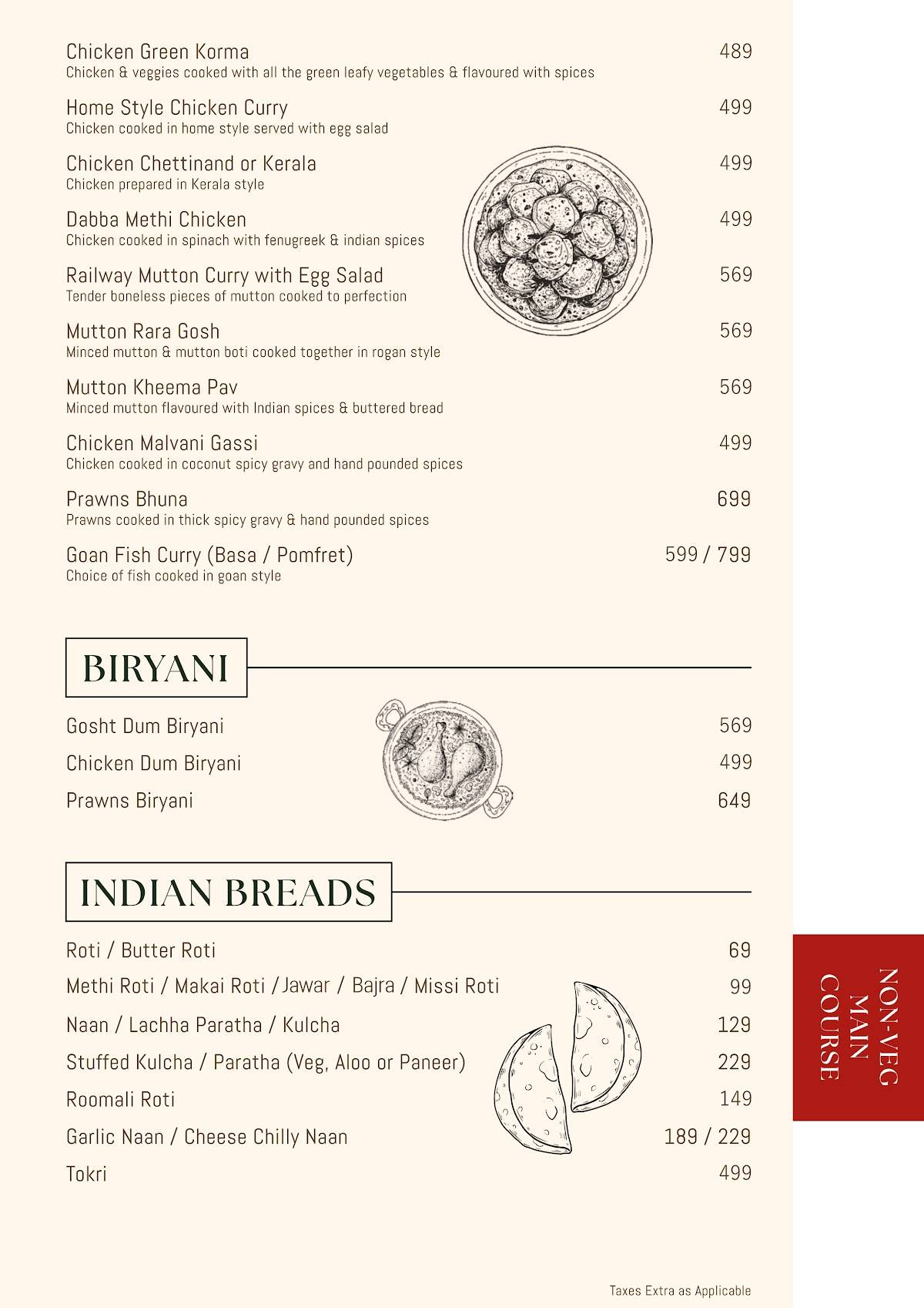 Amantran Casual Dining menu