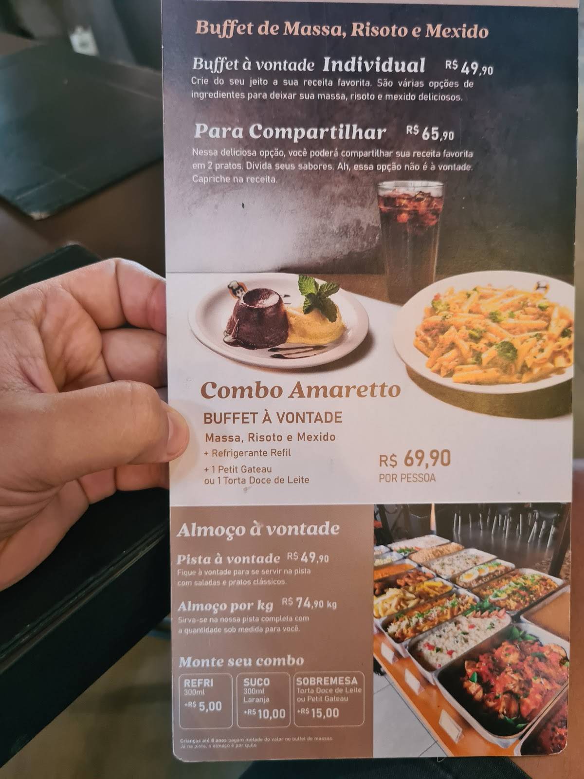 Amaretto Gourmet cardápio