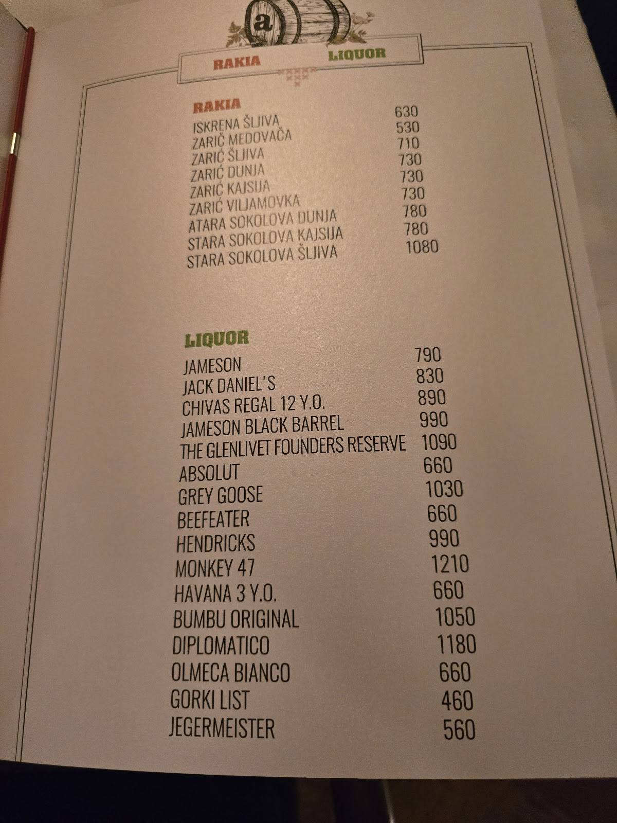 Menu de Ambar