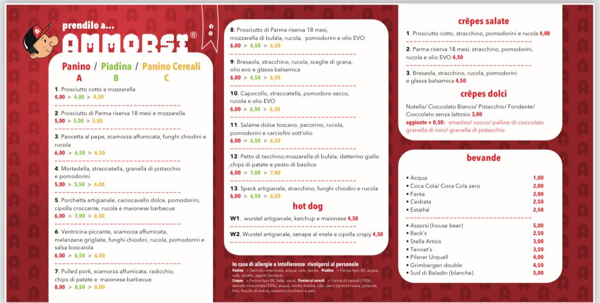 Menu di Ammorsi Altamura 