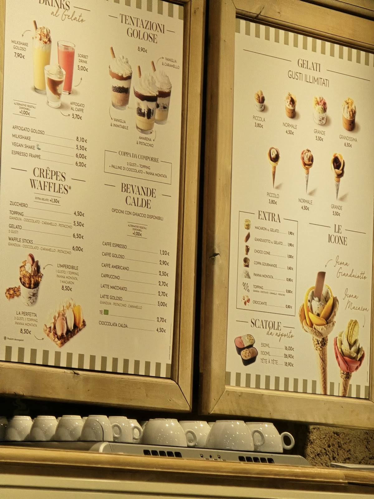 Menu di Amorino 