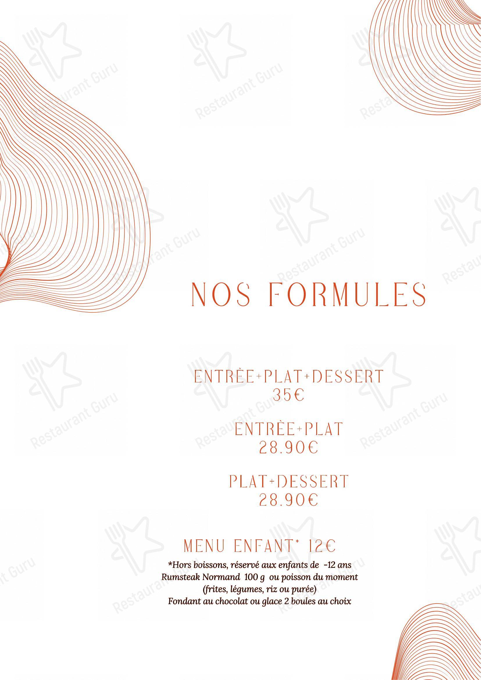 Menu pour Anagram Restaurant restaurant