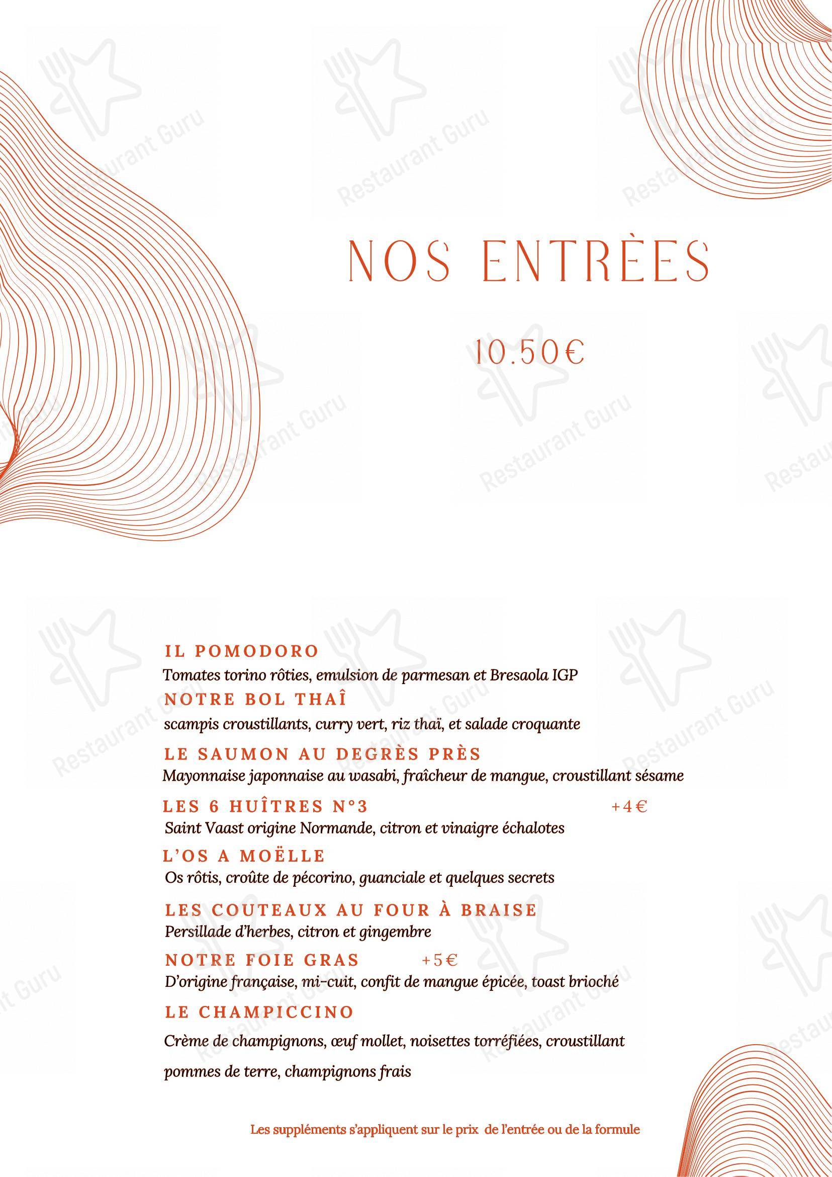 Menu pour Anagram Restaurant - Menu