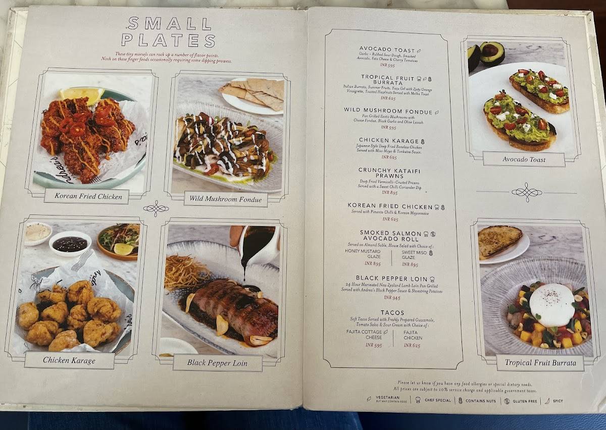 Andrea's Bar & Brasserie menu