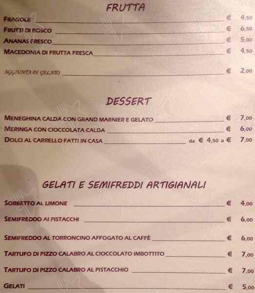 Menu de Andry