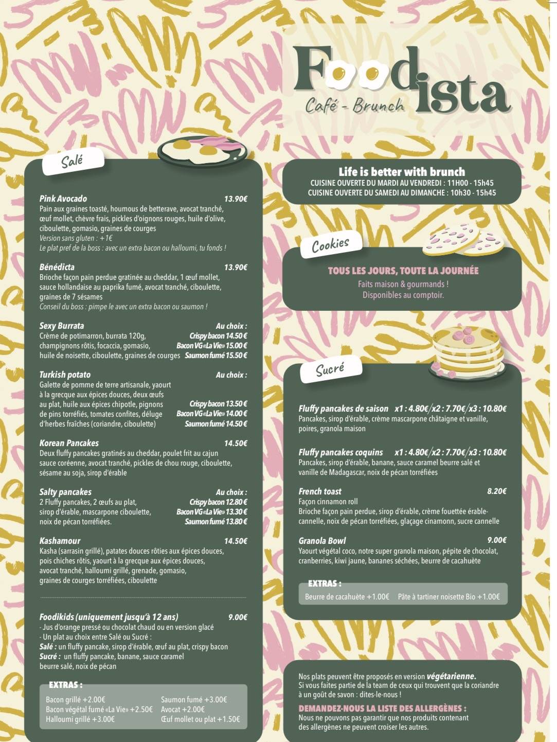 Menu de Foodista
