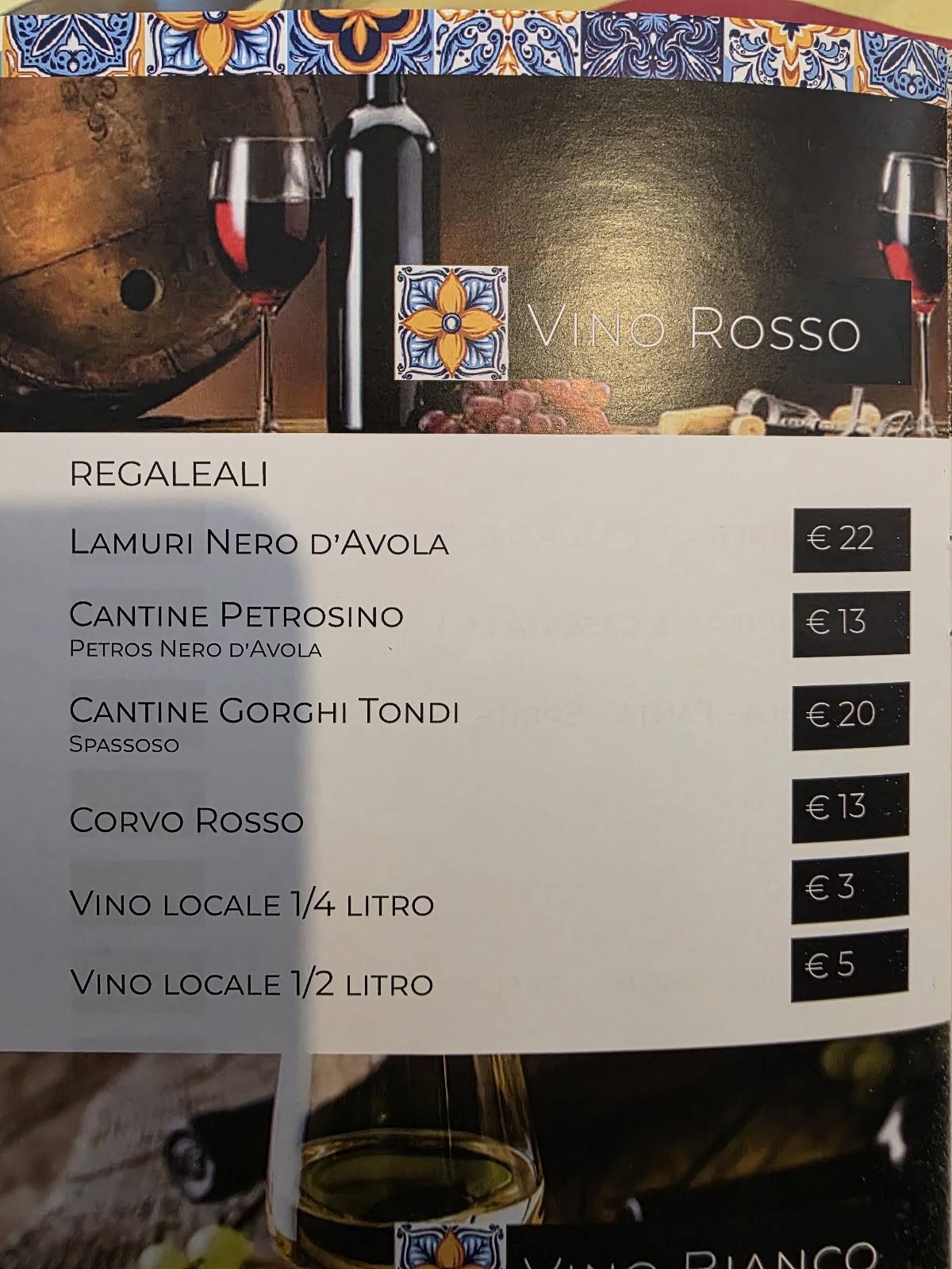 Menu di Antica trattoria pizzeria Enzo 