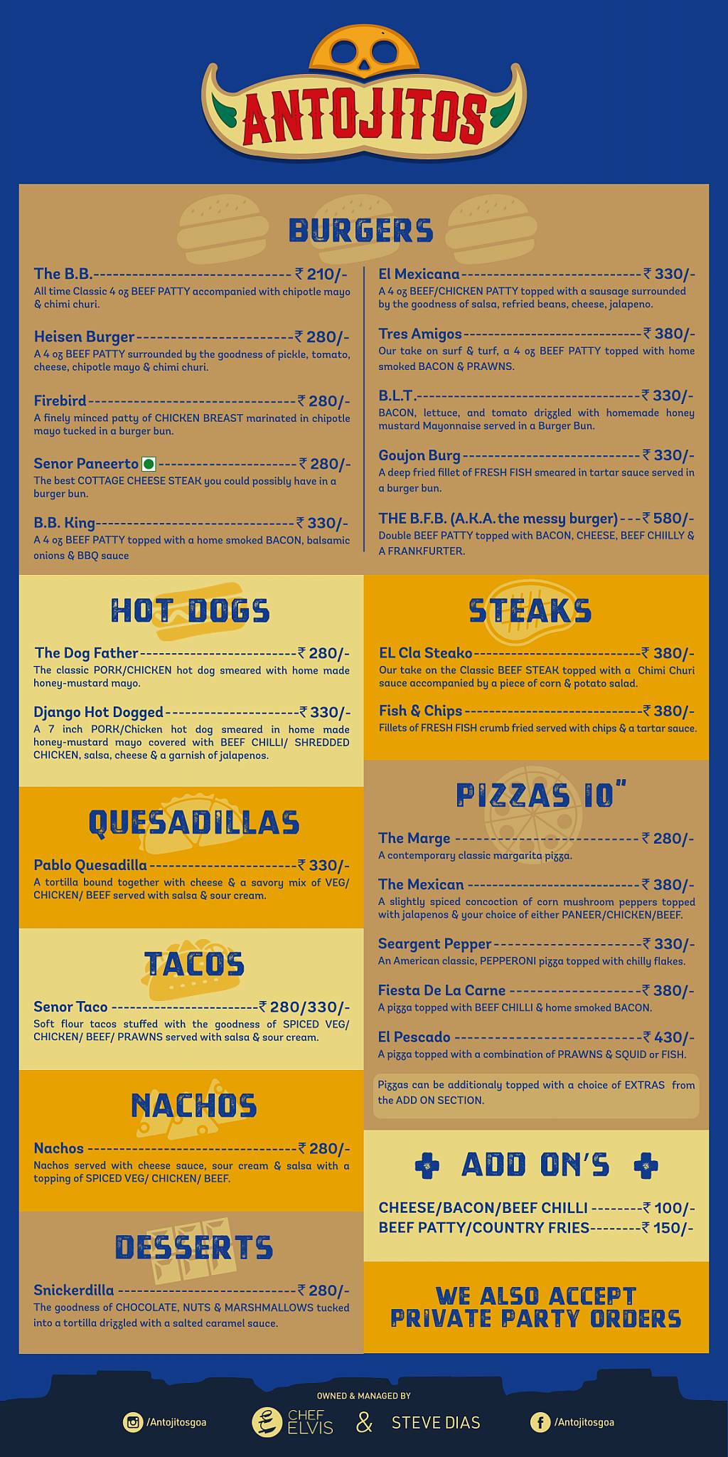 Antojitos menu