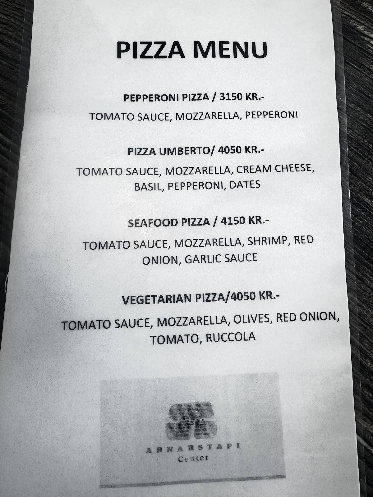 Menu de Arnarstapi Center and Snjófell Restaurant