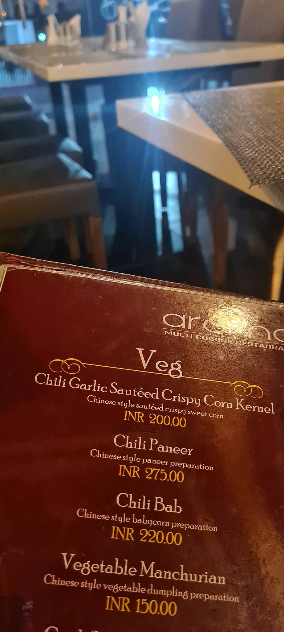 Aroma Multi Cuisine Restaurant menu