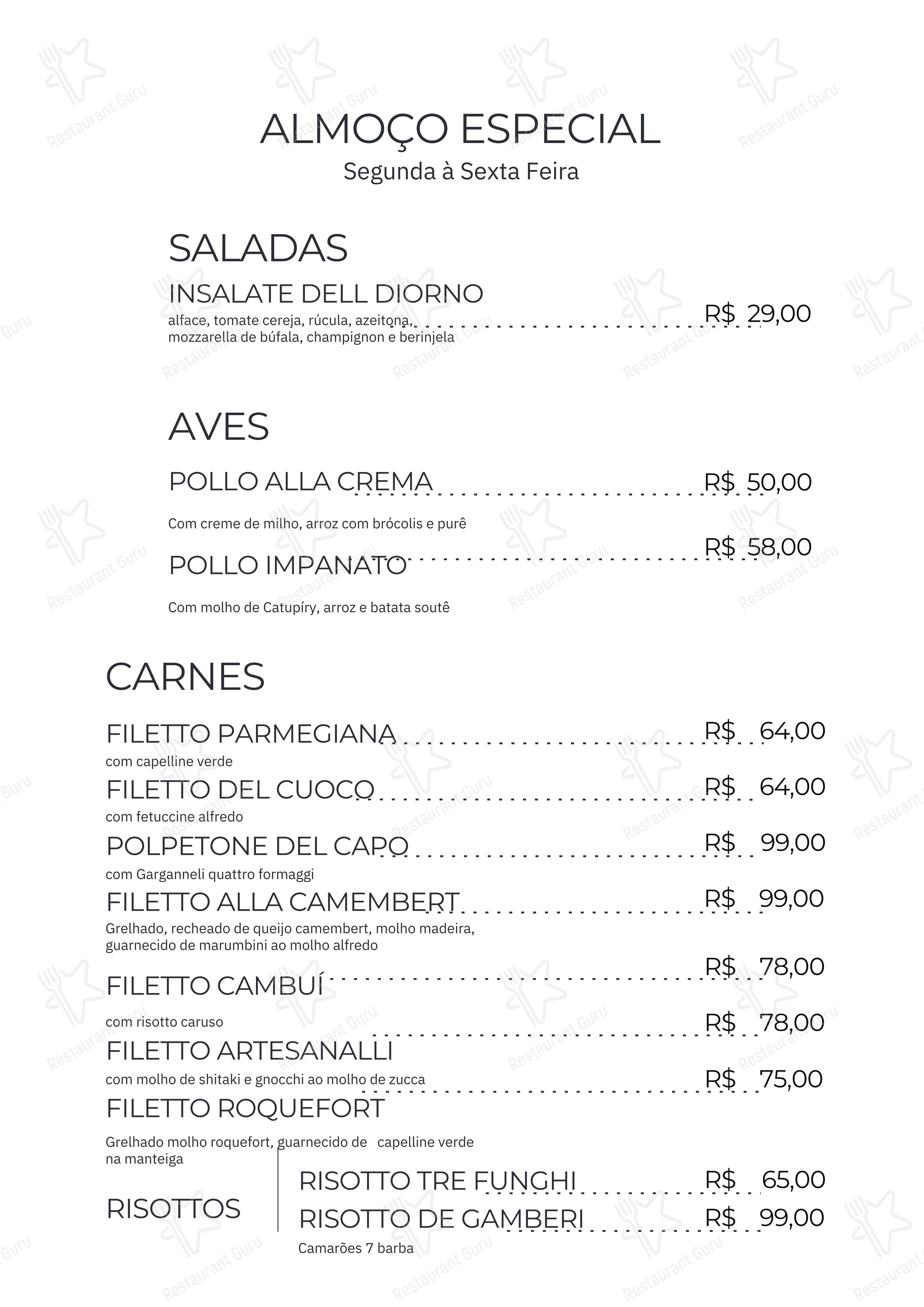 Artesanalli Massas & Molhos - Menu