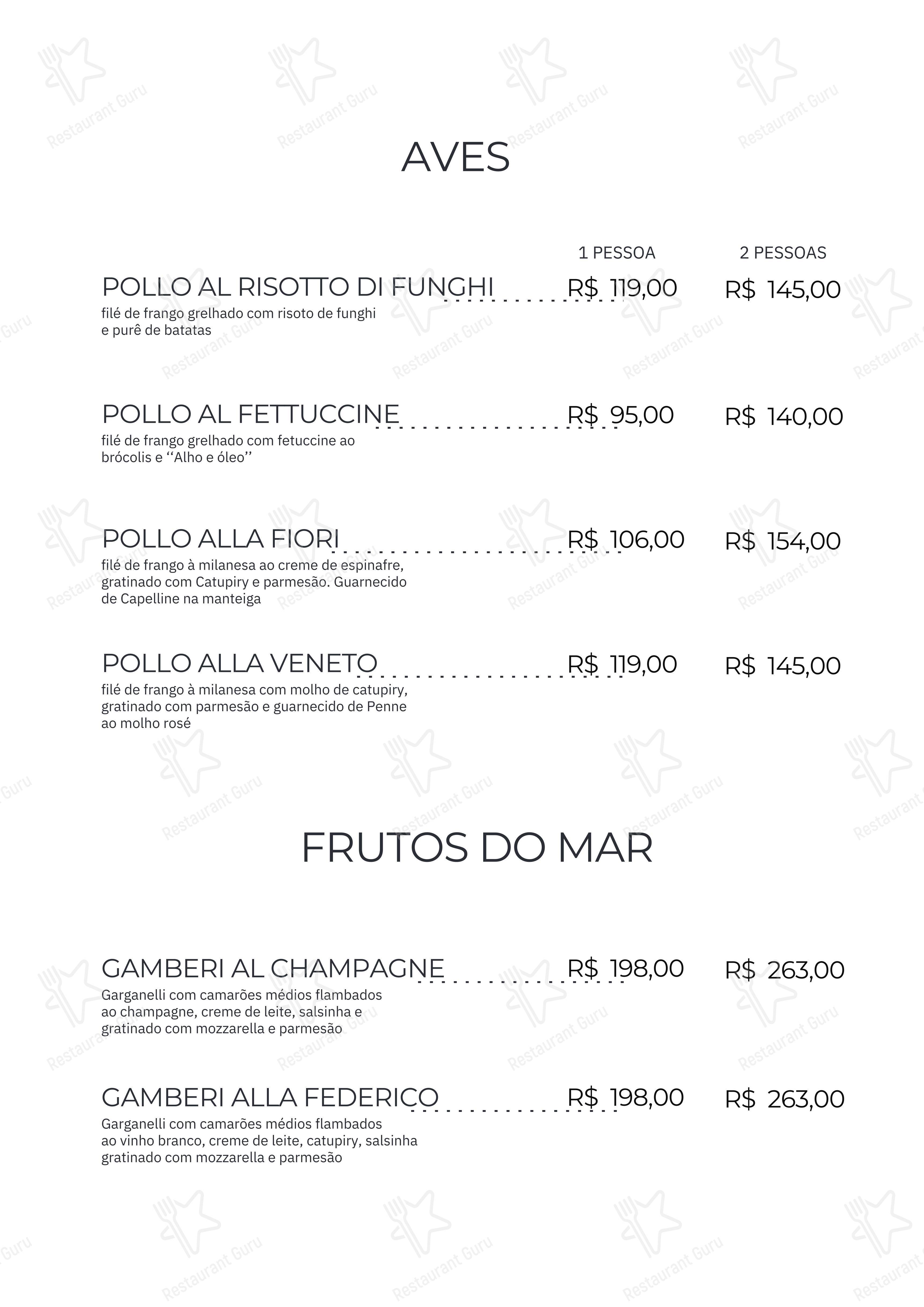 Artesanalli Massas & Molhos - Menu