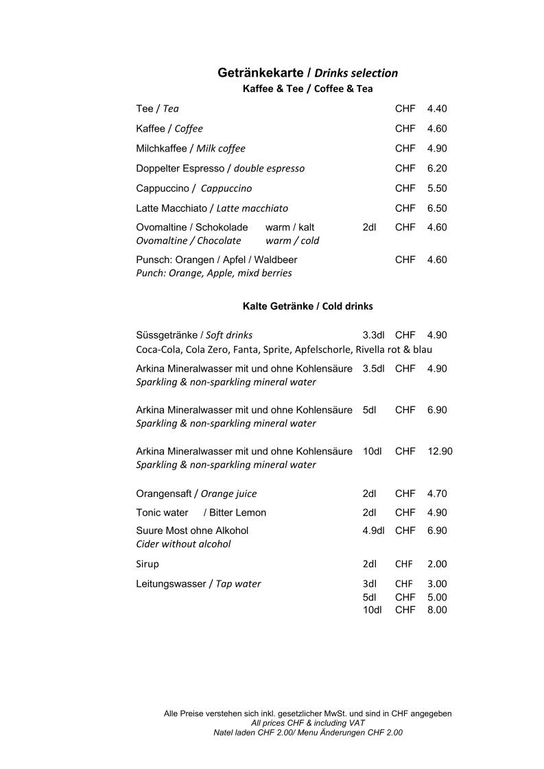 Menu di Restaurant & Hotel Alpina 
