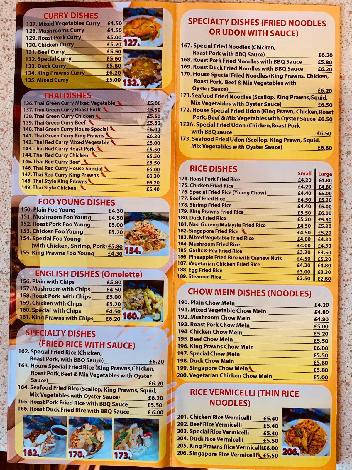 Menu at Asia Secret Recipes restaurant, March