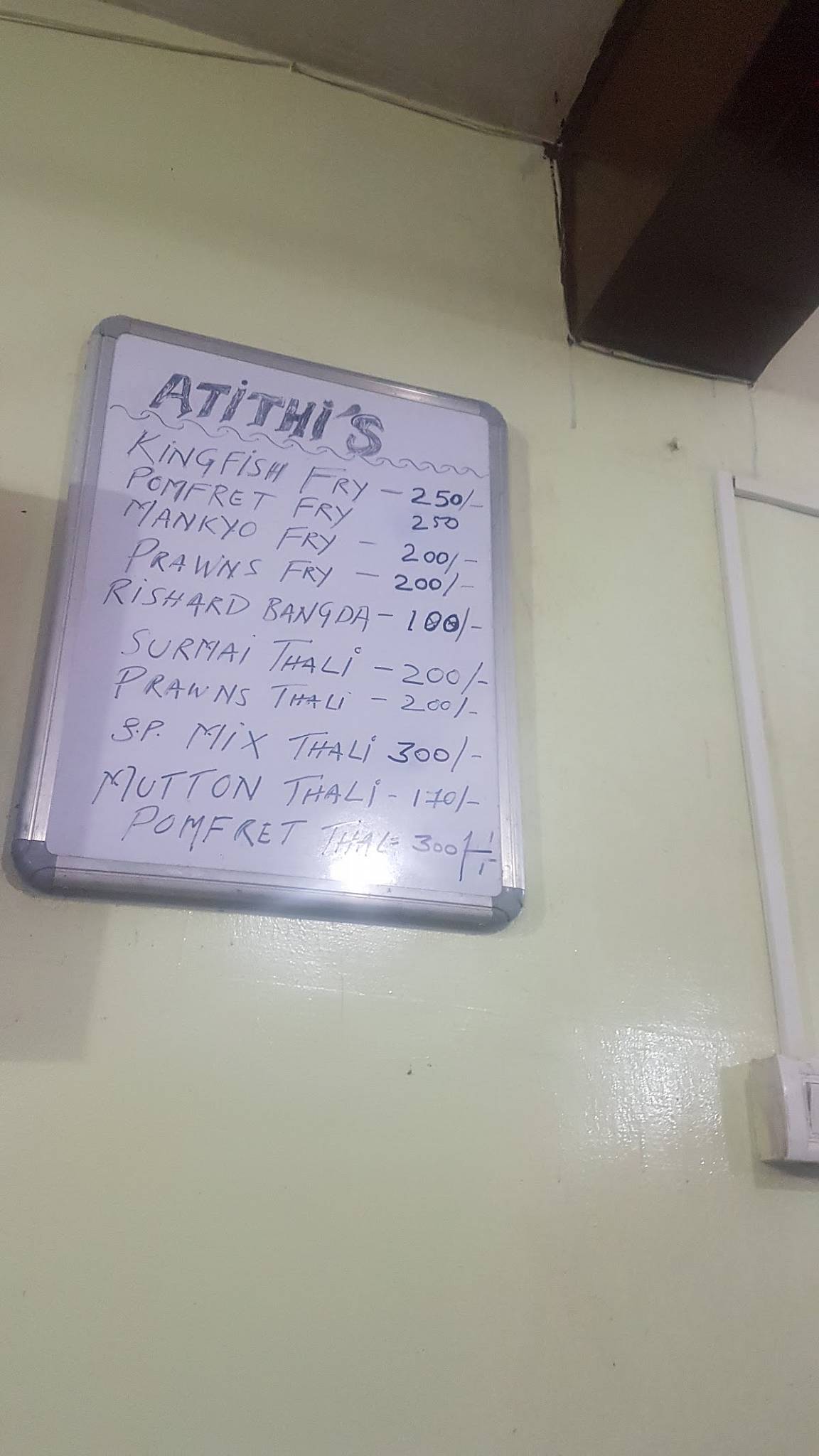 Menu at Atithi Family Restaurant, Panaji