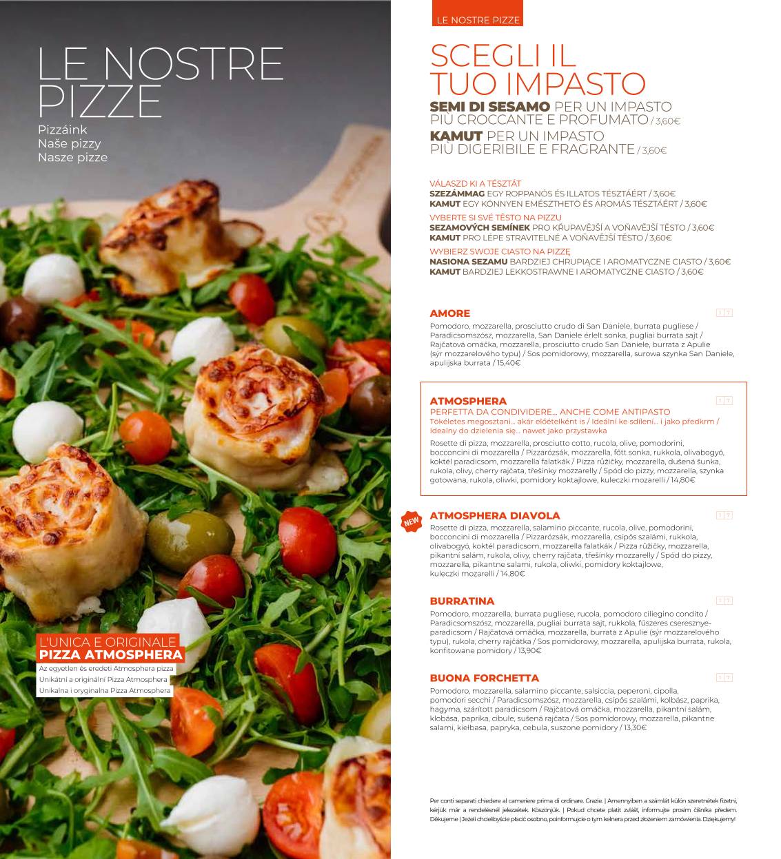 Menu di Atmosphera 