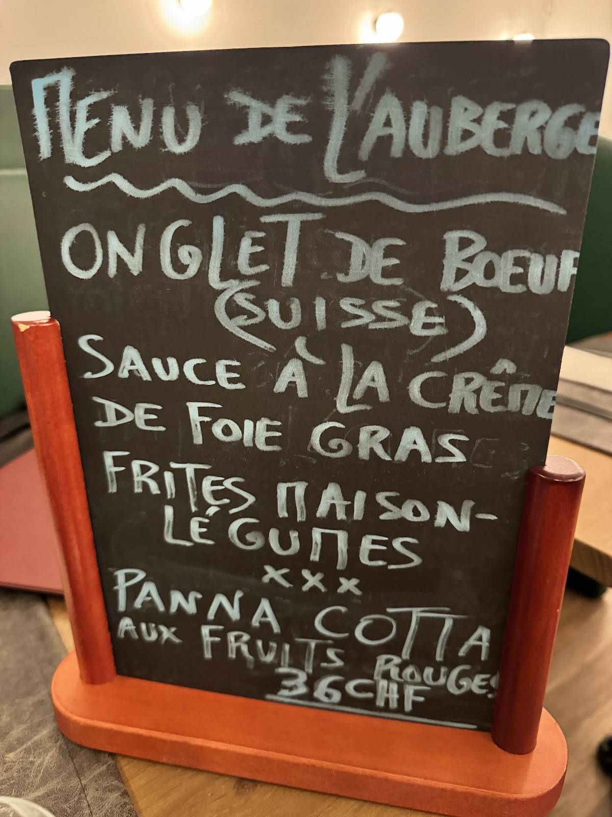 Menu di Auberge de Perly 