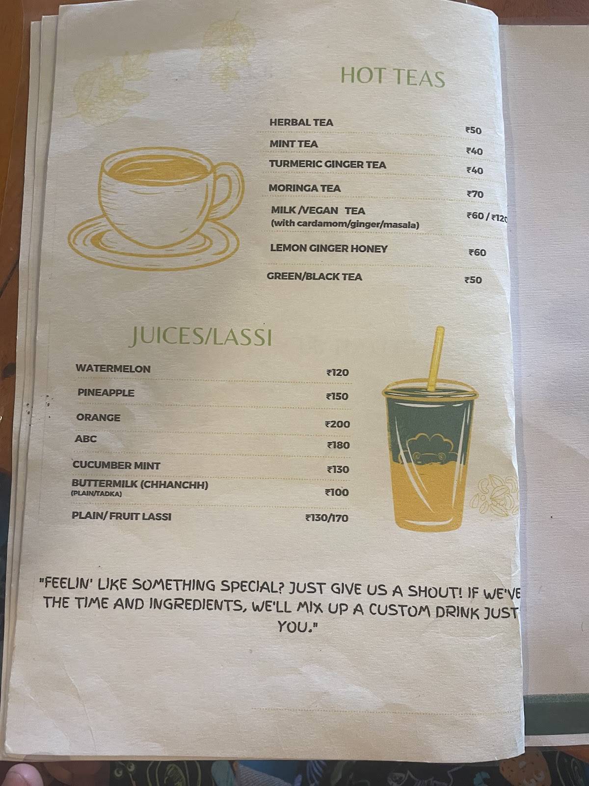 Aum Cafe Varkala menu