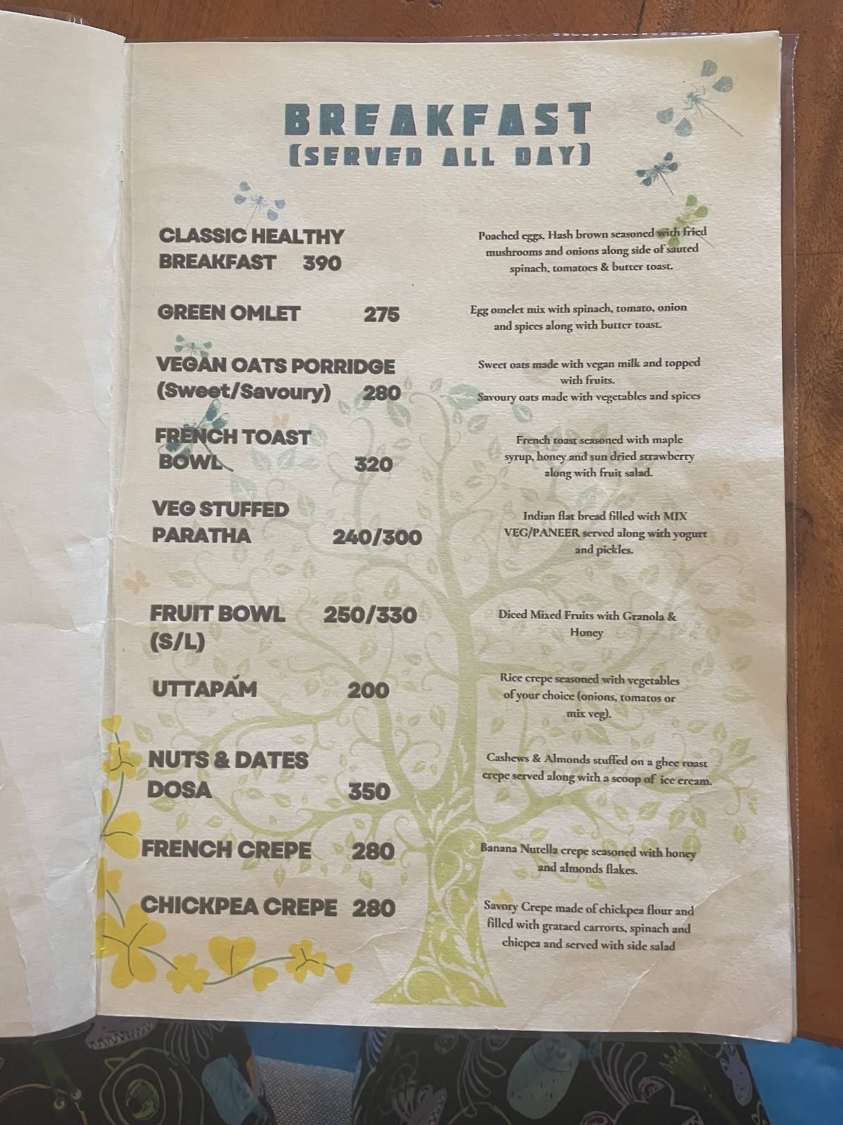 Aum Cafe Varkala menu