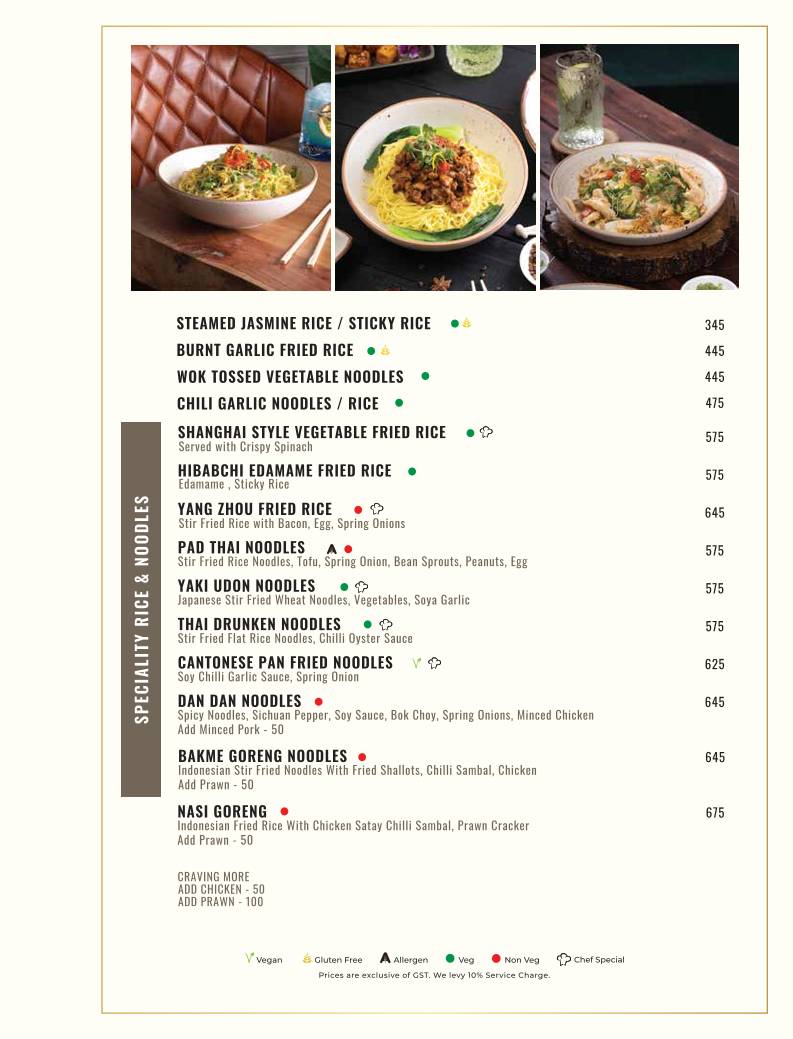Azula - Asian Kitchen & Bar menu
