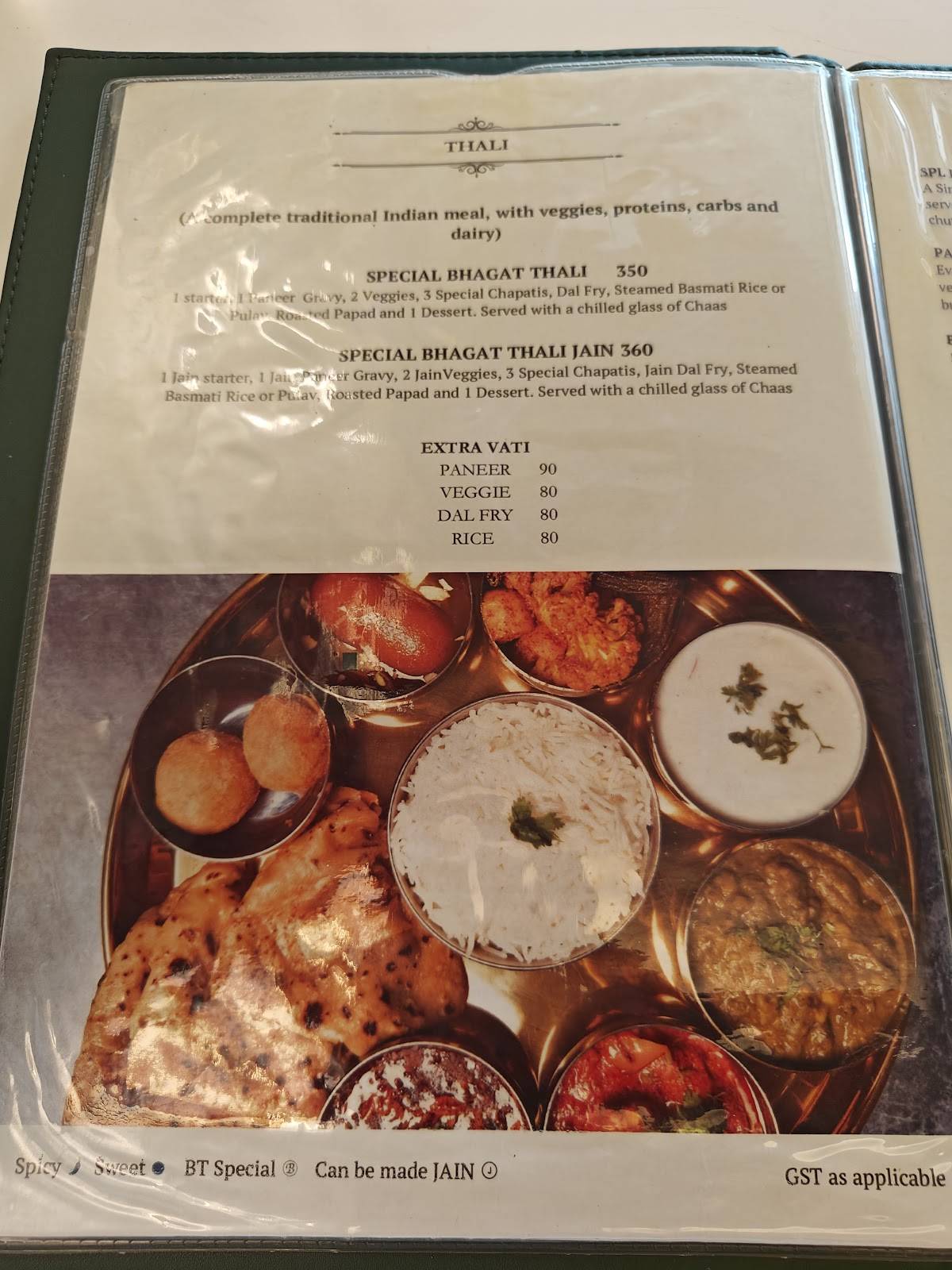 B Bhagat Tarachand - Vashi menu