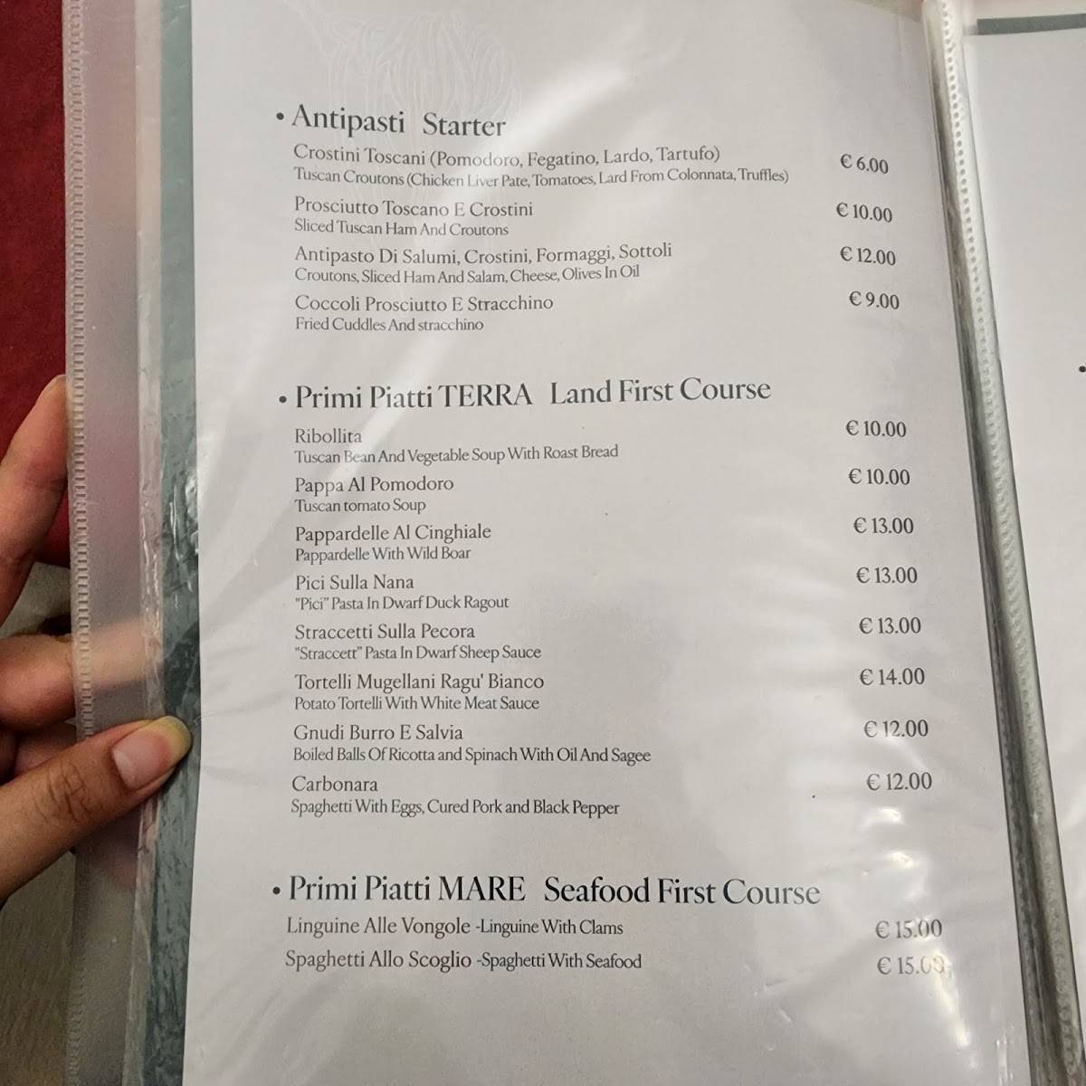 Menu di La Carbonata Del Porrati 