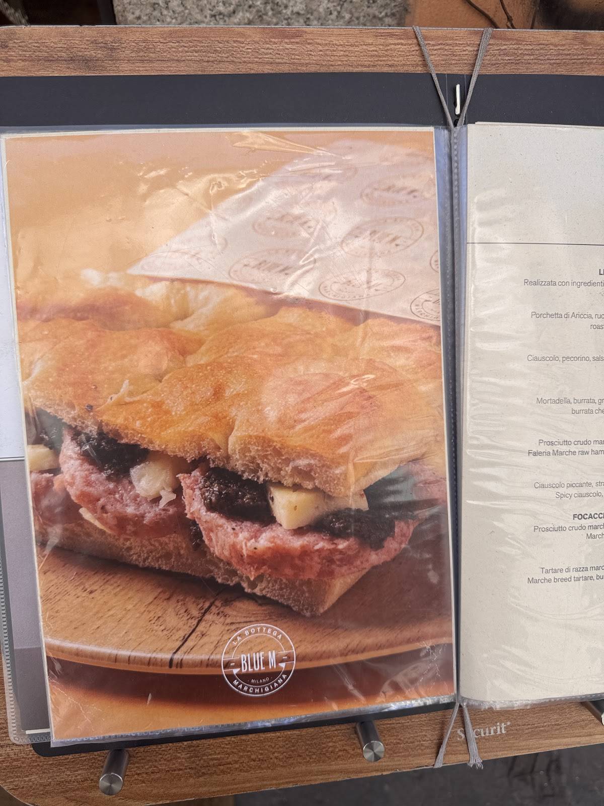 Menu di BLUE M - BOTTEGA MARCHIGIANA 