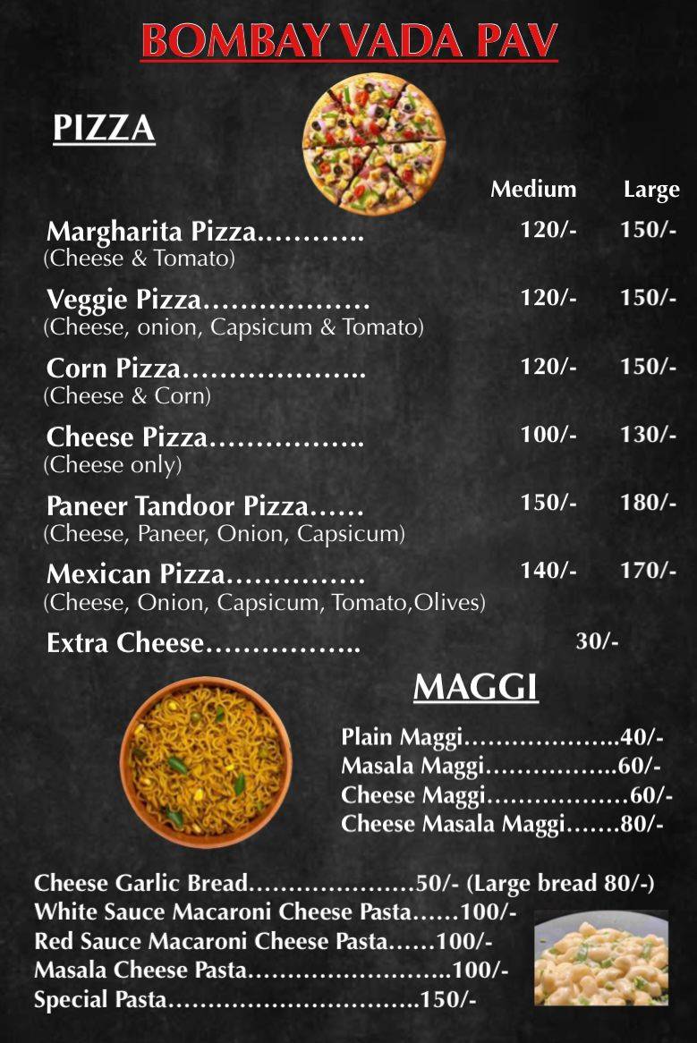 BOMBAY VADA PAV menu